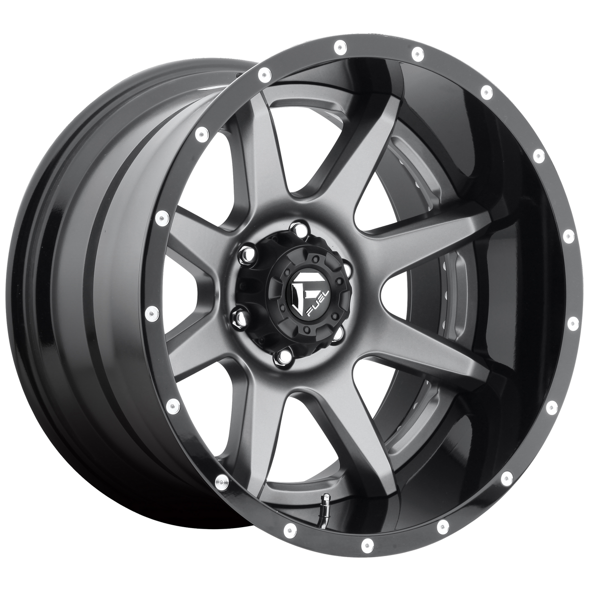 Fuel RAMPAGE Matte Gun Metal Black Lip 6x139.7 Wheels - product view 2