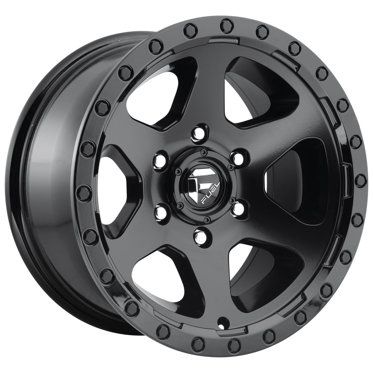 Fuel RIPPER Matte Black Gloss Black Lip 6x139.7 Wheels - product view 2
