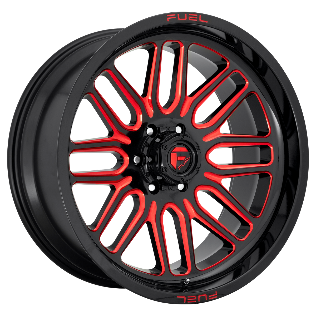 Fuel IGNITE Gloss Black Red Tinted Clear 6x139.7 Wheels - product view 4