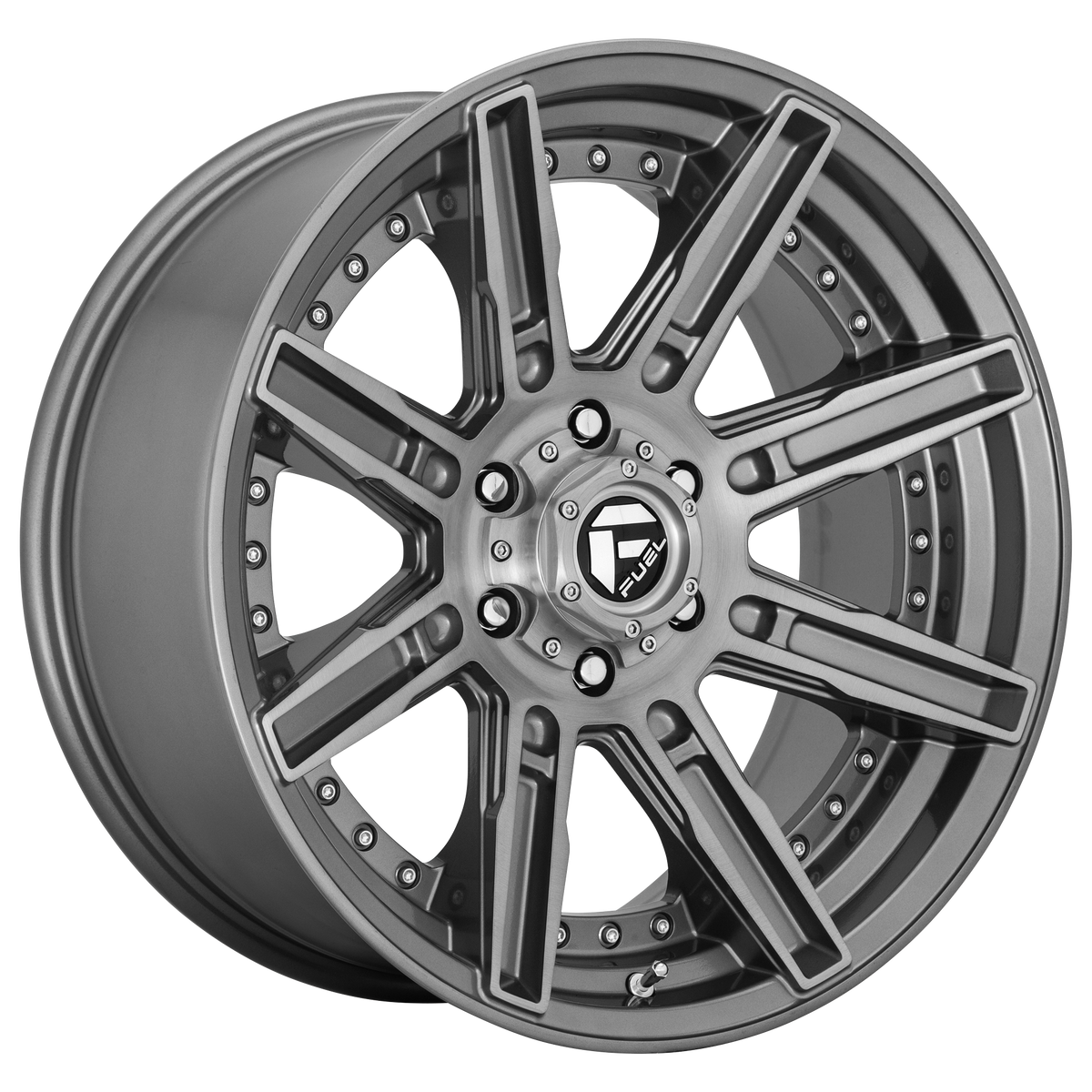 Fuel ROGUE PLATINUM Brushed Gun Metal Tinted Clear 6x139.7 Wheels - product view 2