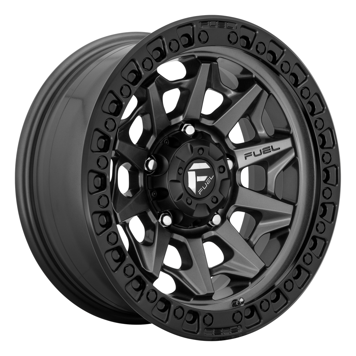 Fuel COVERT Matte Gunmetal Black Bead Ring 6x139.7 Wheels - product view 4