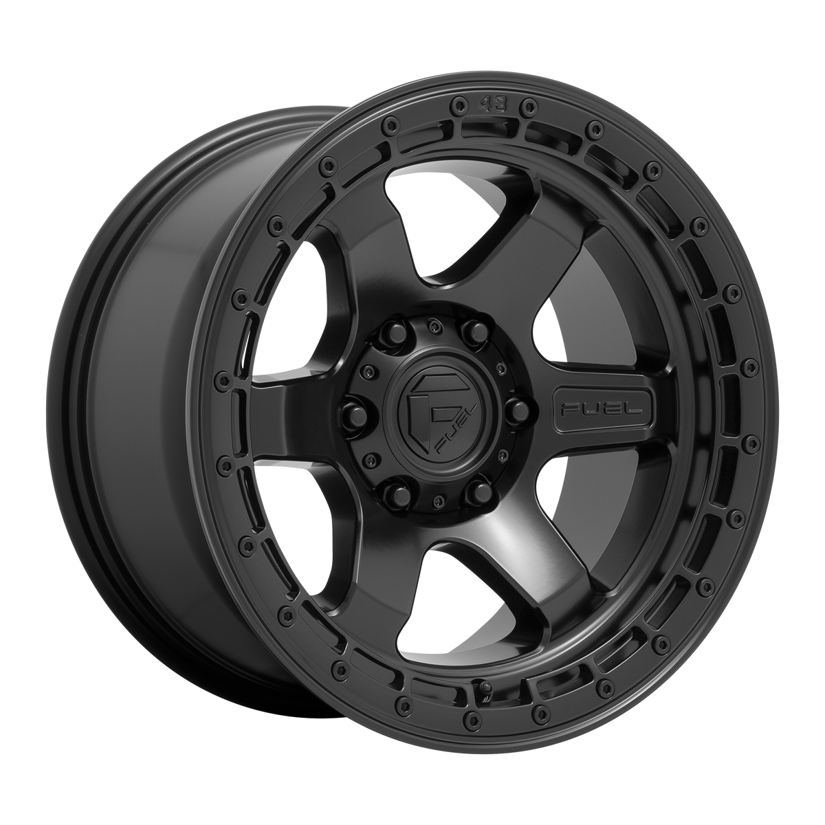 Fuel BLOCK Matte Black W/ Black Ring 6x139.7 Wheels - product view 2