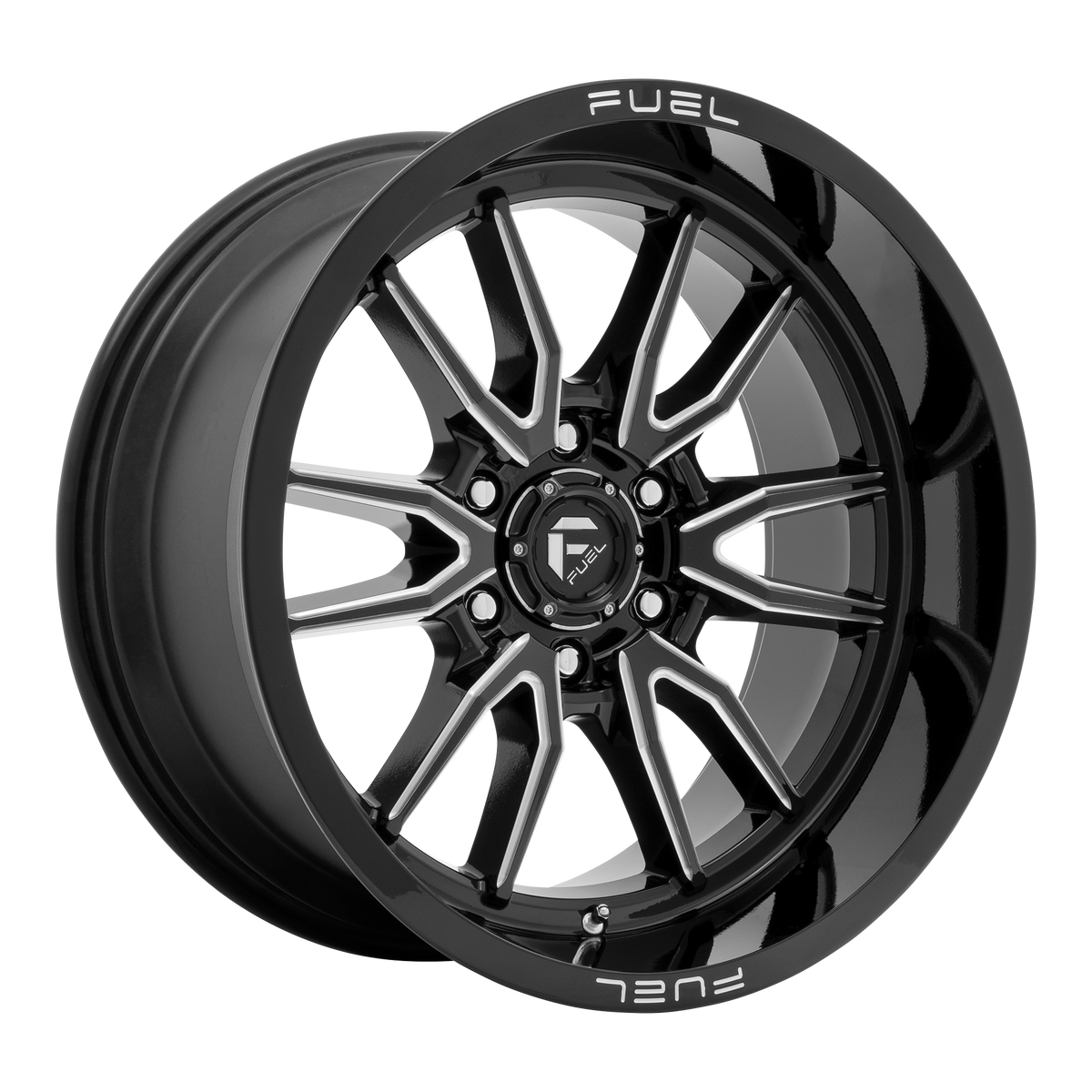 Fuel CLASH Gloss Black Milled 6x139.7 Wheels - product view 4