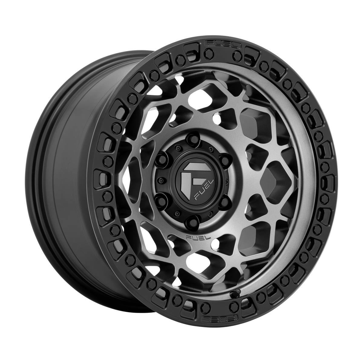 Fuel UNIT Gunmetal W/ Matte Black Ring 6x139.7 Wheels - product view 4