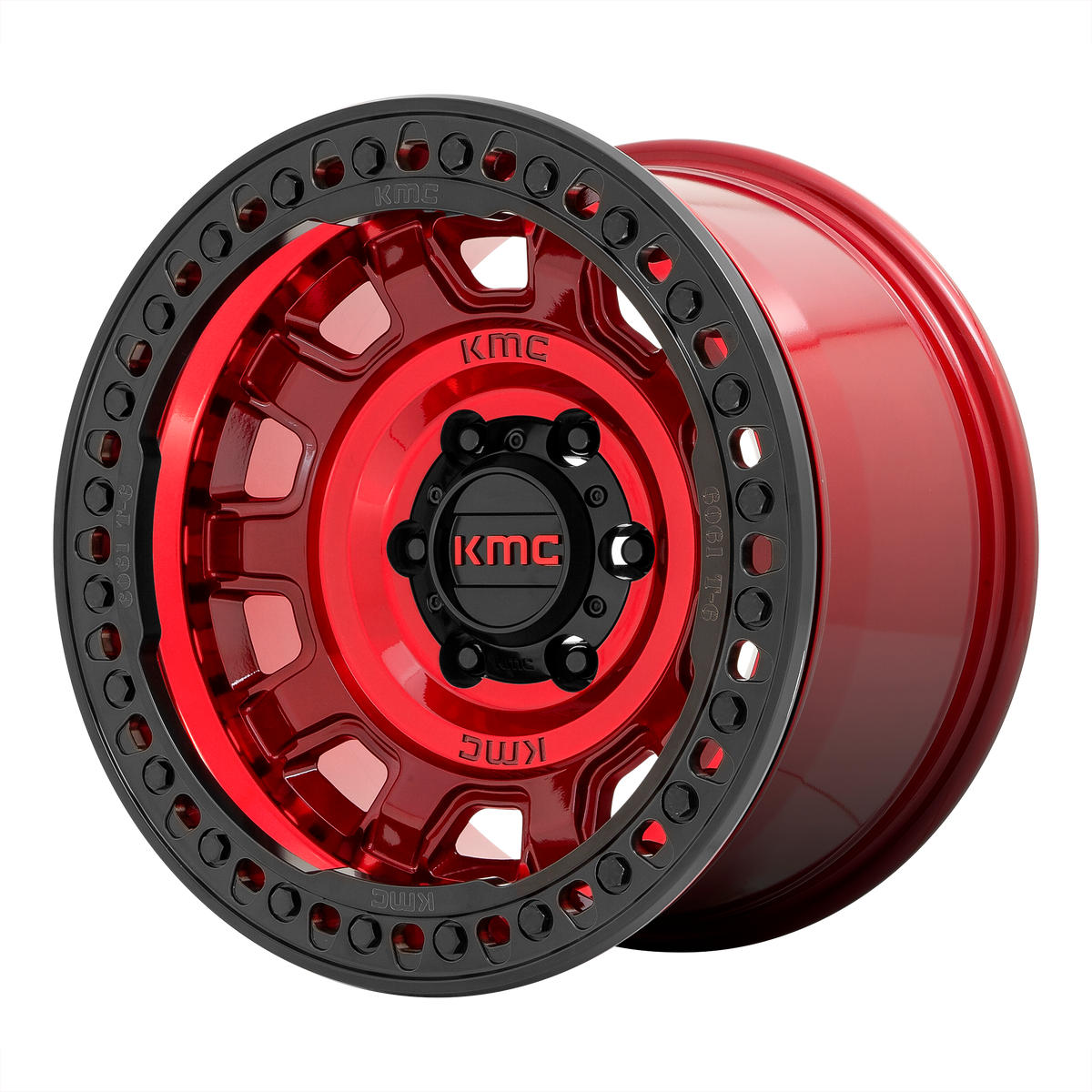 KMC TANK BEADLOCK Candy Red 6x139.7 Wheels - product view 2
