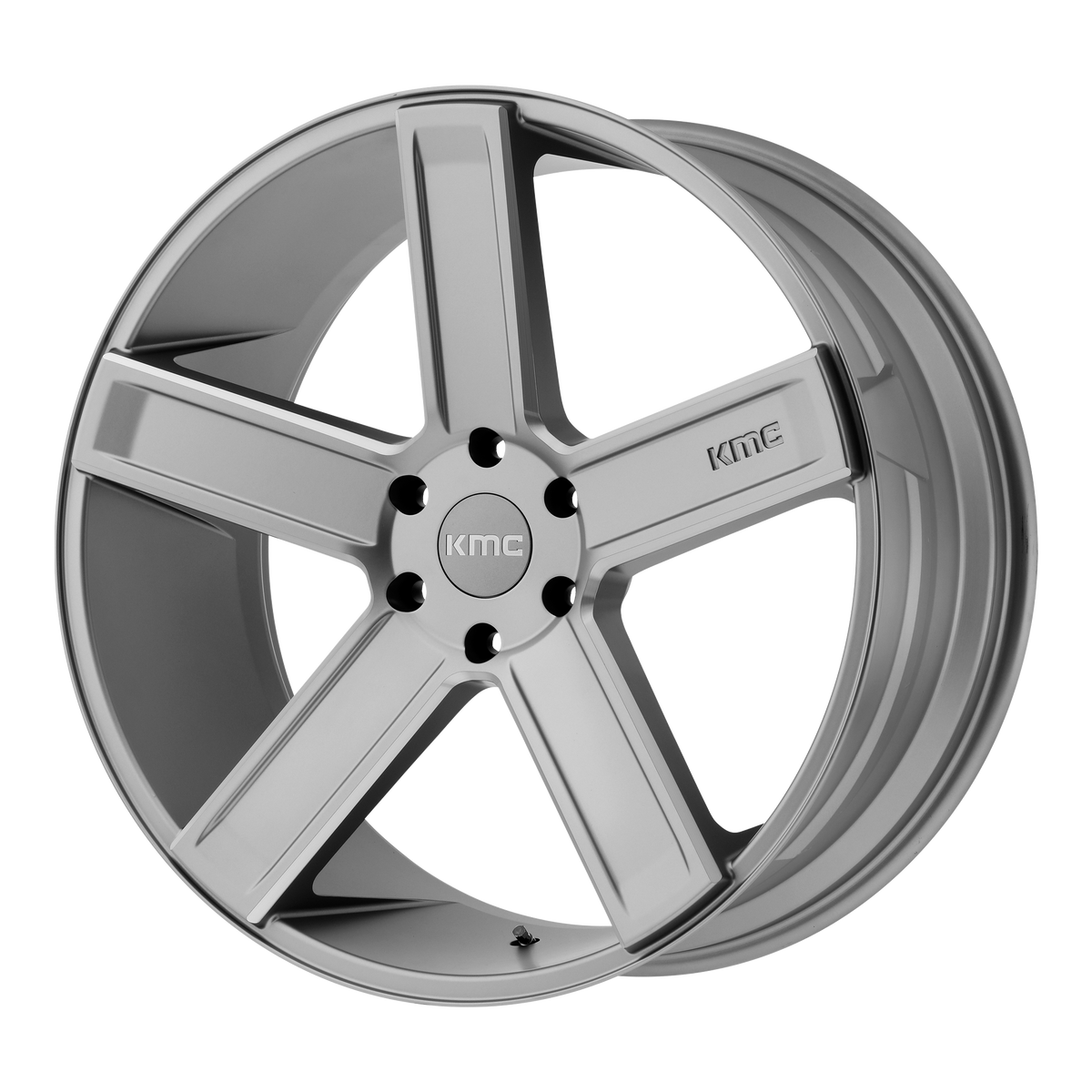 KMC DUECE Satin Gray Milled 6x139.7 Wheels - product view 1