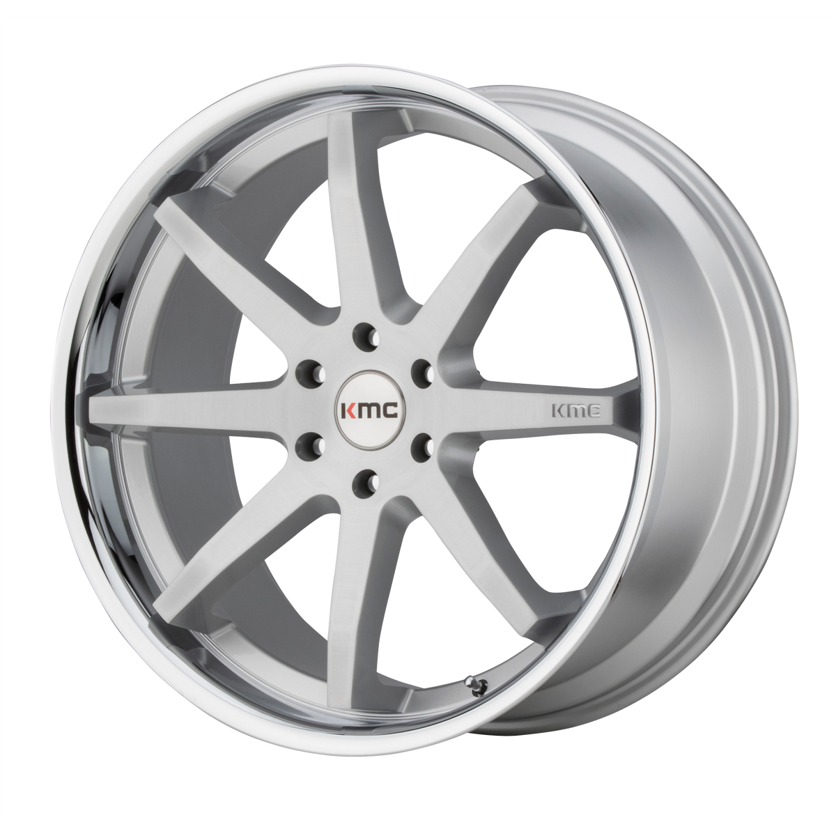 KMC REVERB Brushed Silver W/ Chrome Lip 6x139.7 Wheels - product view 1