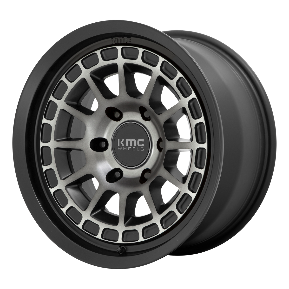 KMC CANYON Satin Black W/ Gray Tint 6x139.7 Wheels - product view 2