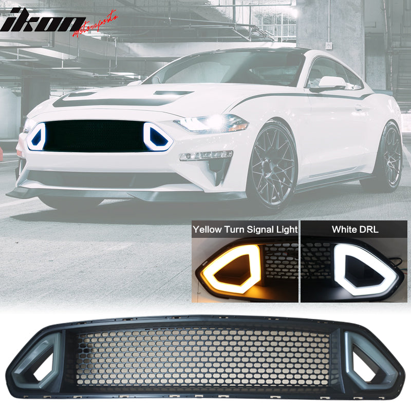 2018-2023 Ford Mustang RTR Style Yellow Turn Signal Light Grille ABS