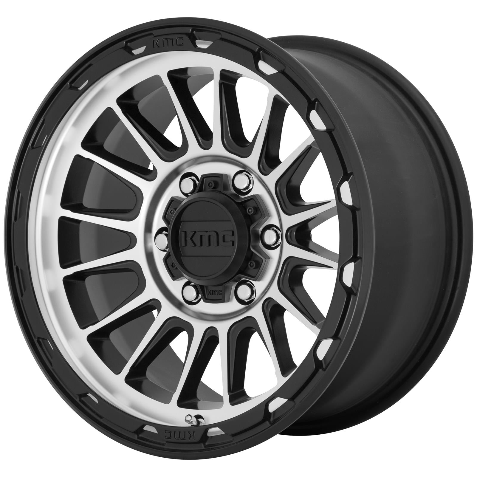 KMC KM542 Impact Series Satin Black Wheels with Machined Face