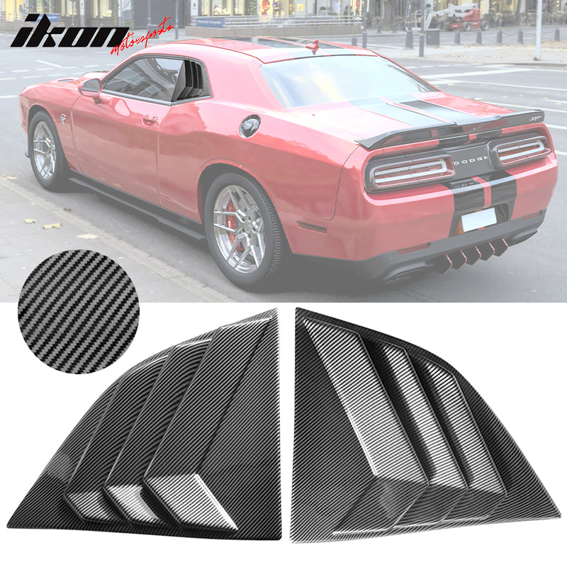 Ikon Motorsports 2008-2023 Dodge Challenger Rear Window Scoop Louver Vent