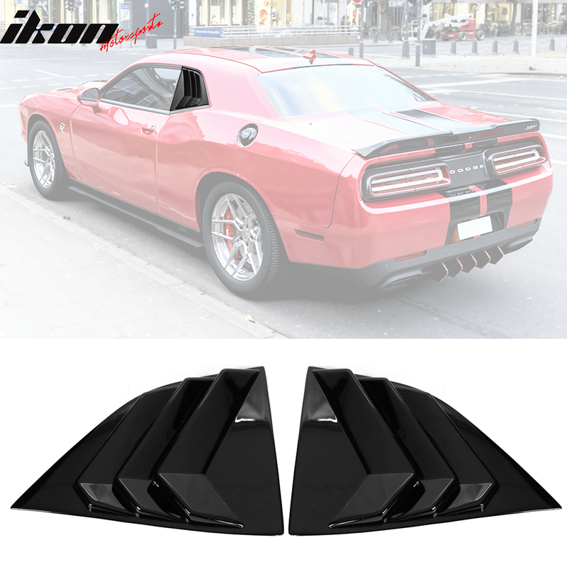 Ikon Motorsports 2008-2023 Dodge Challenger Rear Window Scoop Louver Vent