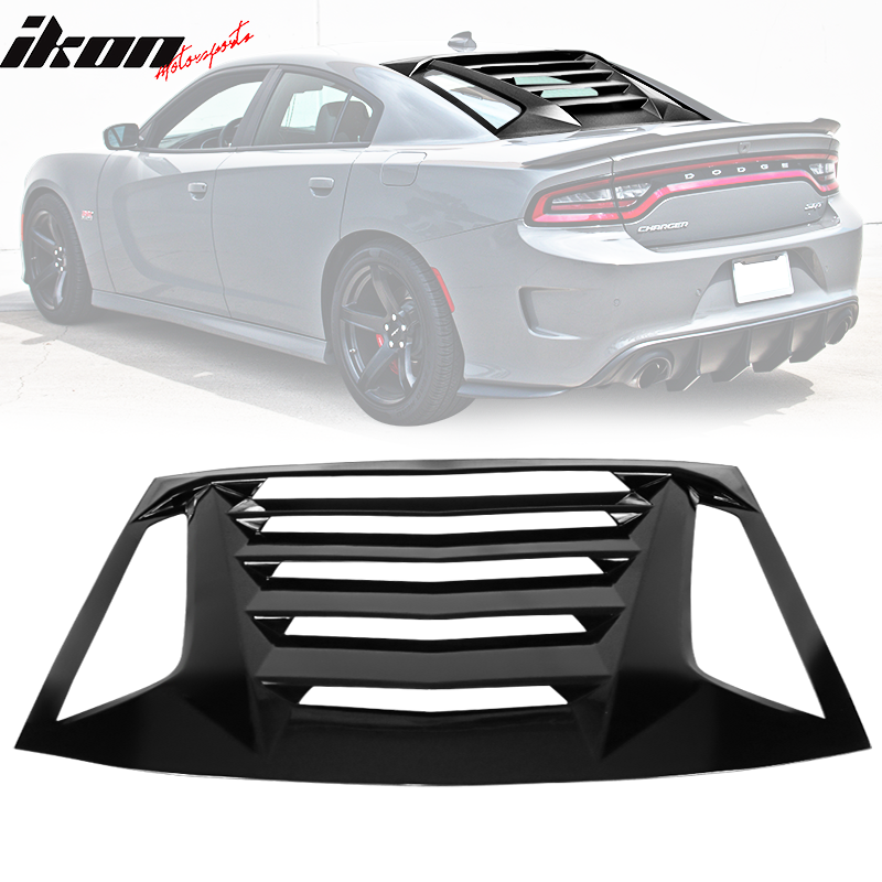 Ikon Motorsports 2008-2023 Dodge Challenger Rear Window Scoop Louver Vent