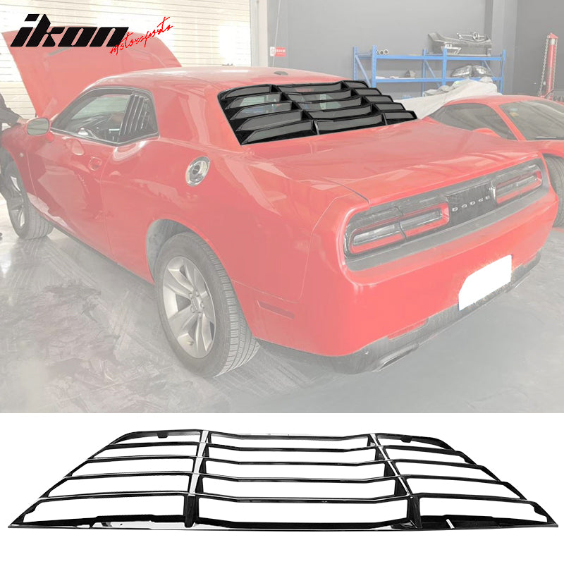 Ikon Motorsports 2008-2023 Dodge Challenger Rear Window Scoop Louver Vent