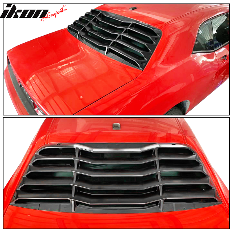 Ikon Motorsports 2008-2023 Dodge Challenger Rear Window Scoop Louver Vent