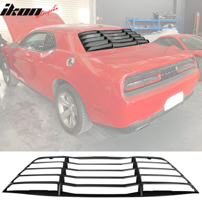 Ikon Motorsports 2008-2023 Dodge Challenger Rear Window Scoop Louver Vent