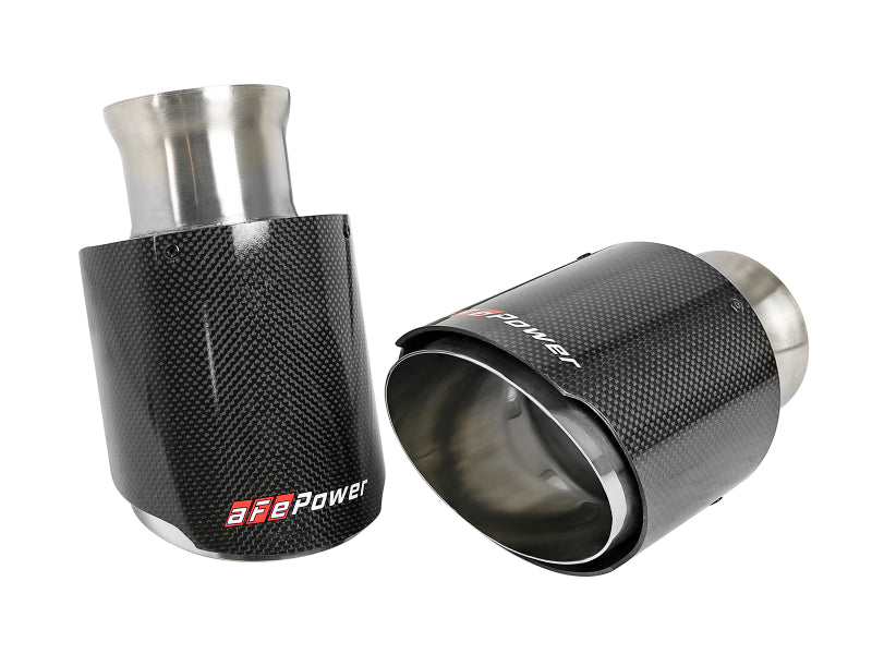 aFe MACH Force-Xp 4-1/2" OE Replacement Exhaust Tips (Carbon Fiber) Dodge Charger 2015-2023