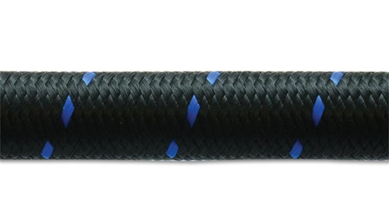 Vibrant -4 AN Two-Tone Black/Blue Nylon Braided Flex Hose (2 foot roll)