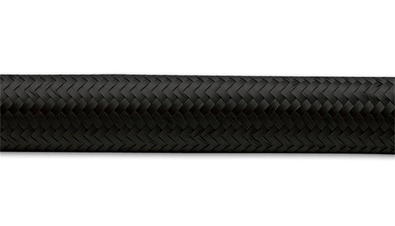 Vibrant -6 AN Black Nylon Braided Flex Hose (50 foot roll)