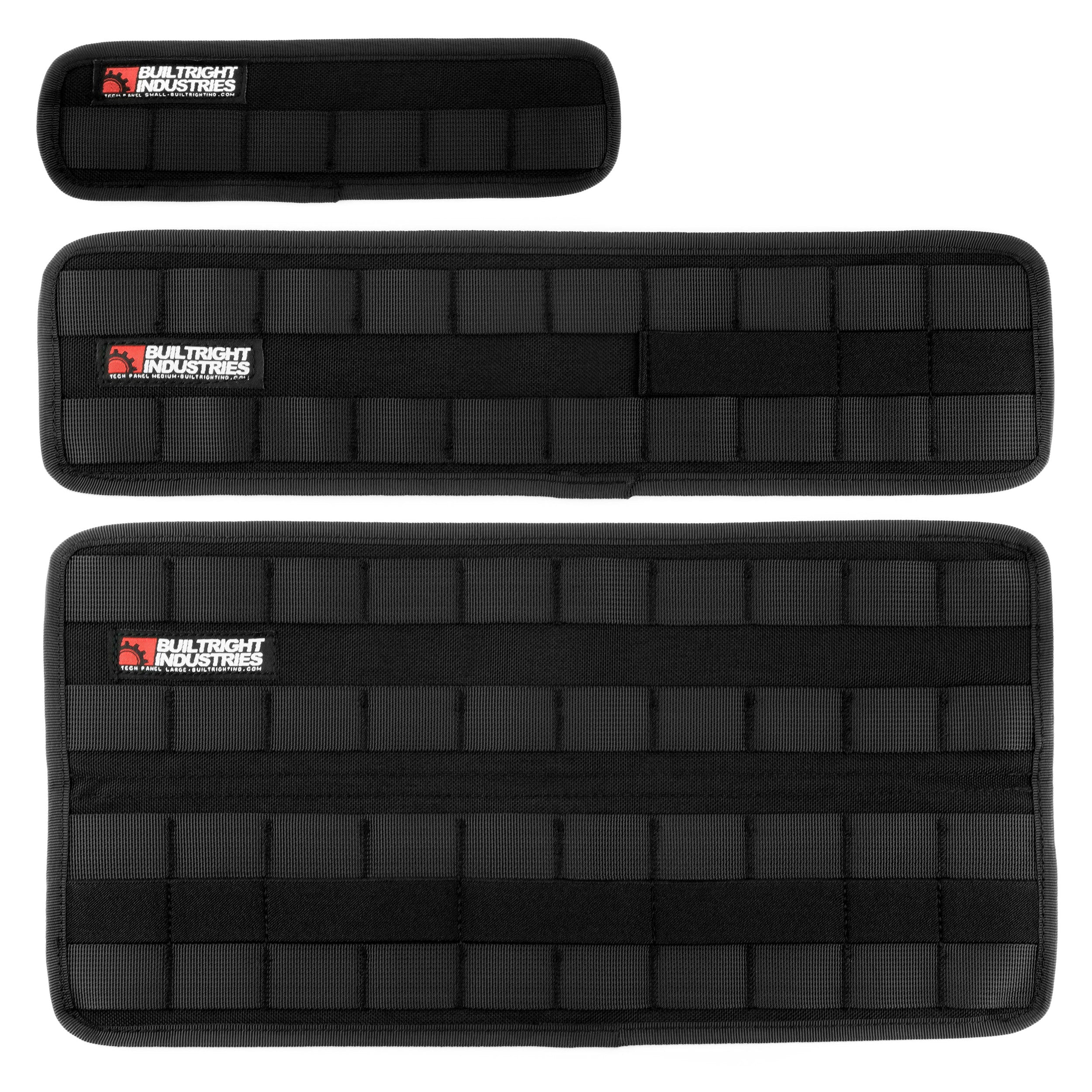 BuiltRight Industries Velcro Tech Panel - Black | 3pc Kit