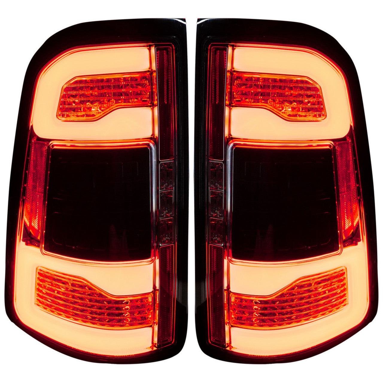 Recon Tail Lights For Ram 1500 & TRX 19-2024 Smoked Lens | w/ Scanning Red Turn Signal