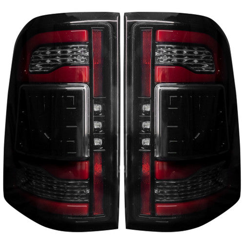 Recon Tail Lights For Ram 1500 & TRX 19-2024 Smoked Lens | w/ Scanning Red Turn Signal