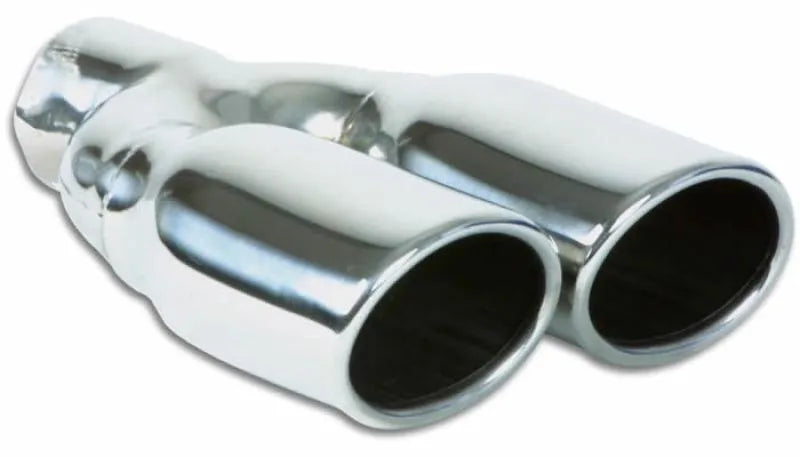 Vibrant Dual 3.25in x 2.75in Oval SS Exhaust Tip (Single Wall Angle Cut Rolled Edge)