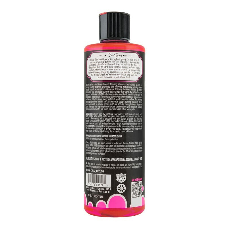 Chemical Guys Mr. Pink Super Suds Shampoo & Superior Surface Cleaning Soap - 16oz (P6)