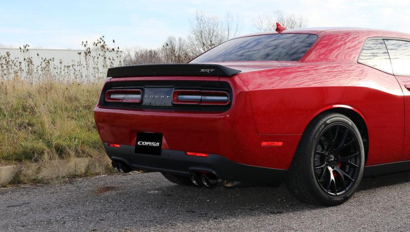 Corsa 15-23 Dodge Challenger SRT / Scatpack / Hellcat Dual Rear Exit Extreme Exhaust w/ 3.5in Black Tips