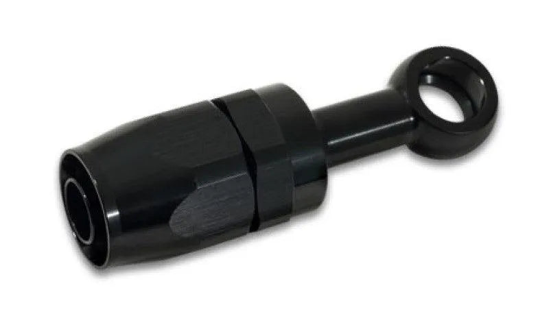 Vibrant -8AN Banjo Hose End Fitting for use with M12 or 7/16in Banjo Bolt - Aluminum Black