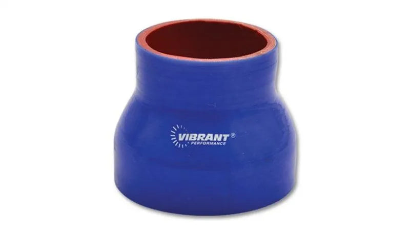 Vibrant 4 Ply Reinforced Silicone Transition Connector - 2.5in I.D. x 3.5in I.D. x 3in long (BLUE)