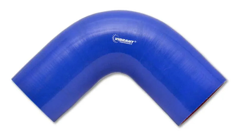 Vibrant 4 Ply Reinforced Silicone Elbow Connector - 3.5in I.D. - 90 deg. Elbow (BLUE)