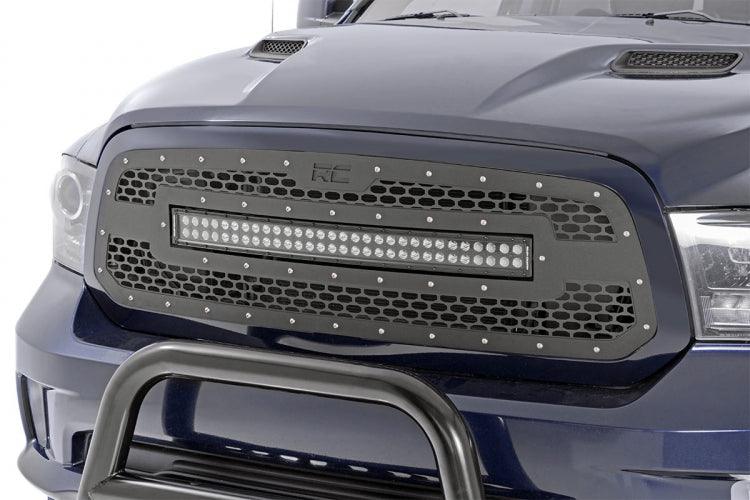 Rough Country Mesh Grille W/ Lighting Ram 1500 2013-2023 Classic