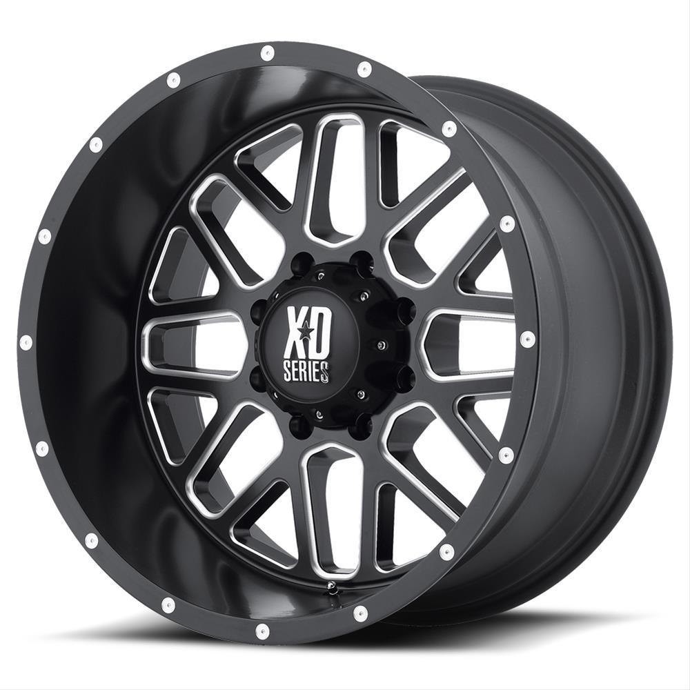 KMC XD820 Grenade Satin Black Wheels with Milled Spokes