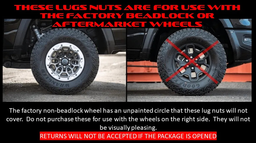 Gorilla Lug Nuts Black 2019-2025 Ram 1500 TRX & RHO