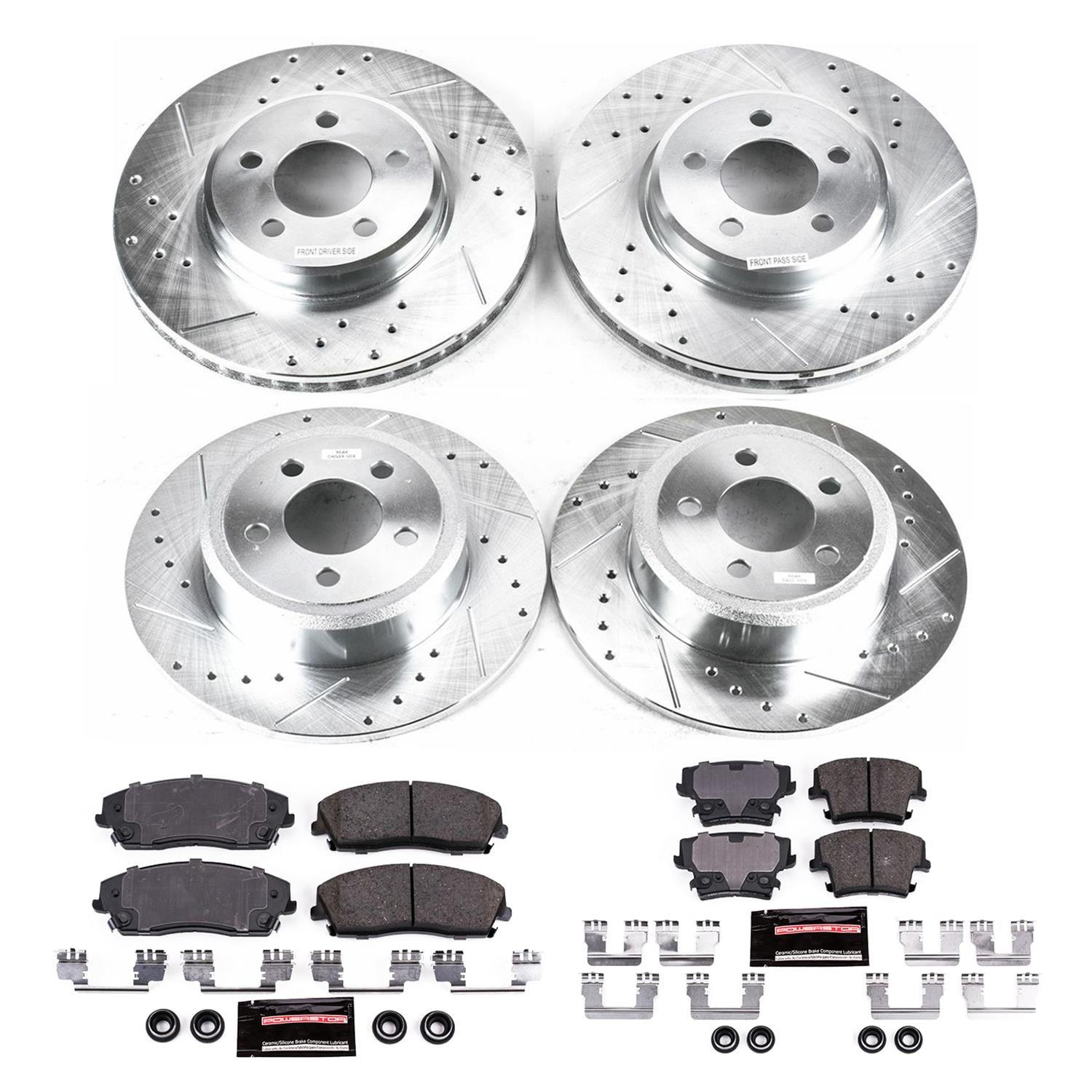 Power Stop 2012-2019 Dodge Charger / Challenger / 300  Front & Rear Z23 Brake Kit(W/ 1 Piston Front, 1 Piston Rear)