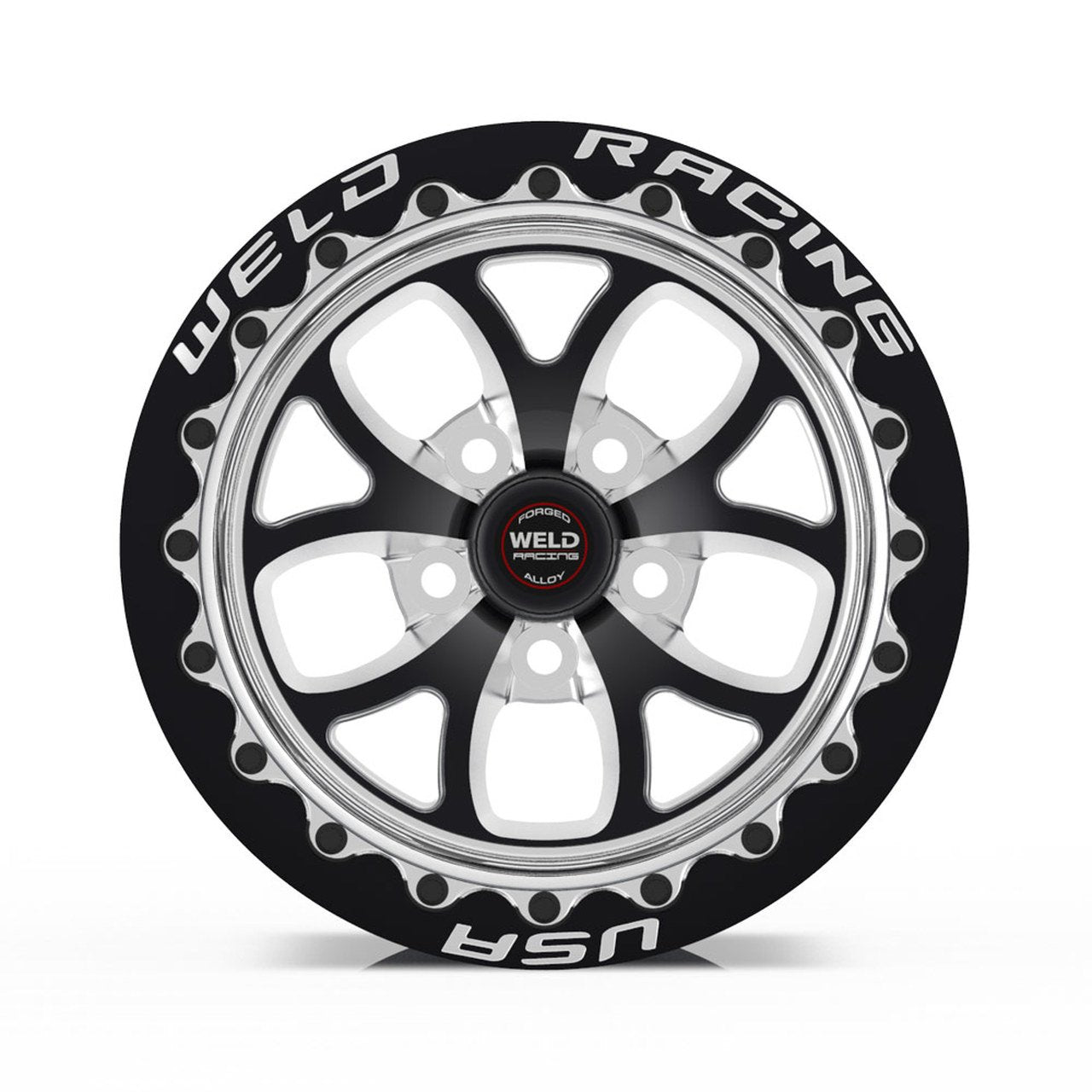 Weld Racing RT-S S76 17x10 / 5x5 BP / 7.2in. BS Black Drag Wheel (High Pad) - Black Single Beadlock